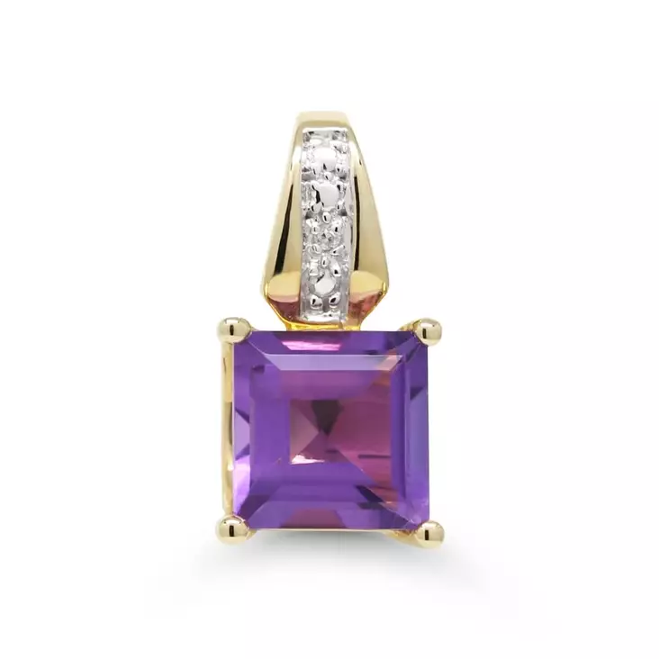 Kultainen timanttiriipus ametistilla 238548DA - Kultakorut - 238548DA - 1