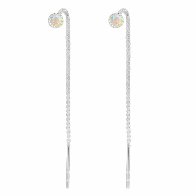 Ketjukorvakorut kirjava zirkonia E-13708ZAB - Hopeakorut - E-13708ZAB - 1