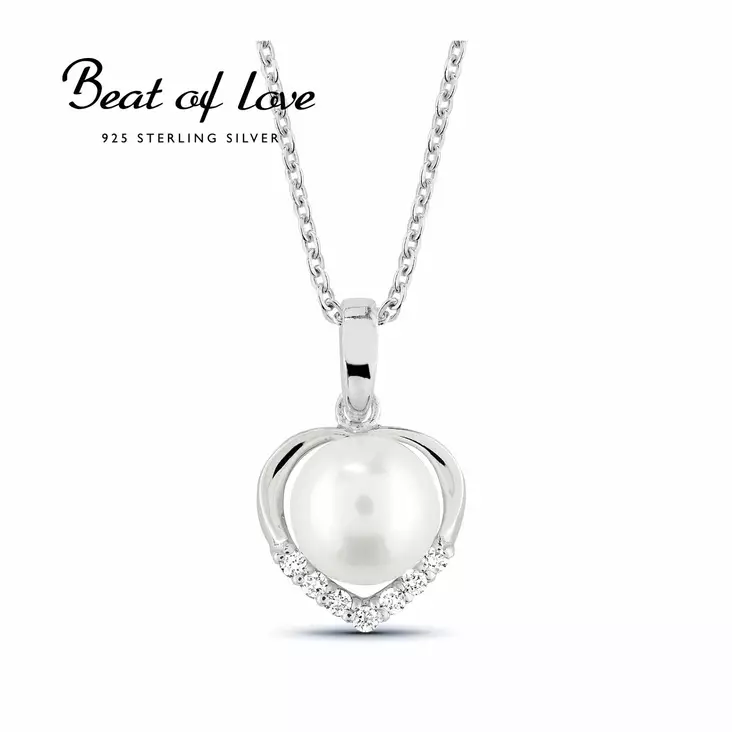 Beat of Love Sydänhelmi Zirkonia Hopeariipus BOL-N1910ZP/40-45cm - Hopeakorut - BOL-N1910ZP-40-45c - 1