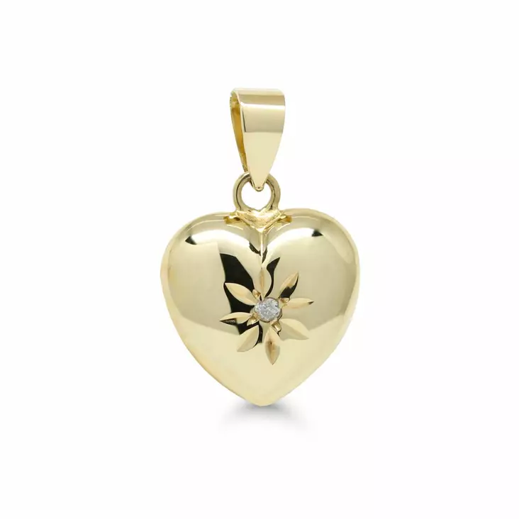 Korutuote Kultasydänriipus timantilla - Timanttikorut - 9088151D - 1