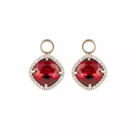 925 Silver earring charms Crystal, Goldp - Hopeakorut - KR711SCG - 1
