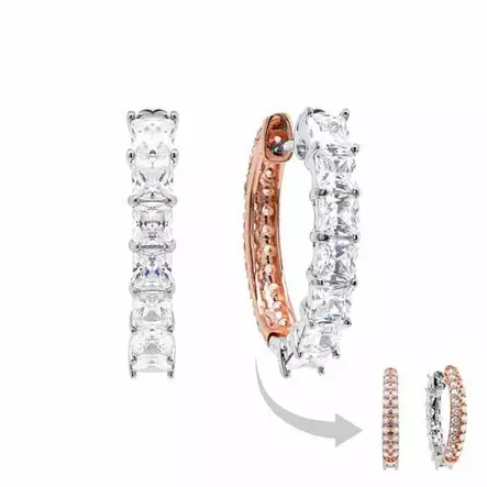 Marmara Sterling ruusukullatut kaksipuoliset korvarenkaat KR760RG - Hopeakorut - KR760RG - 1