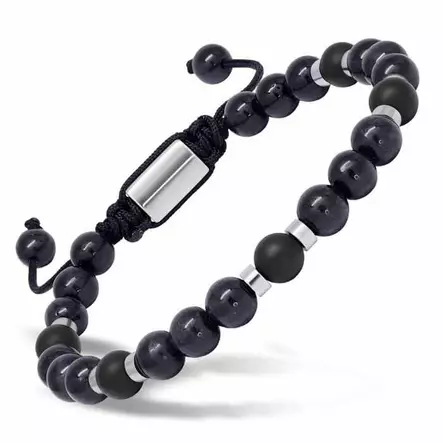 Miesten rannekoru sininen kissansilmä ja onyx - Nahkakorut - SSB-4002BLTIG - 1