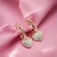 Marmara Sterling ruusukullatut roikkuvat hopeakorvakoruhelat sydän - Hopeakorut - KR772RG - 3