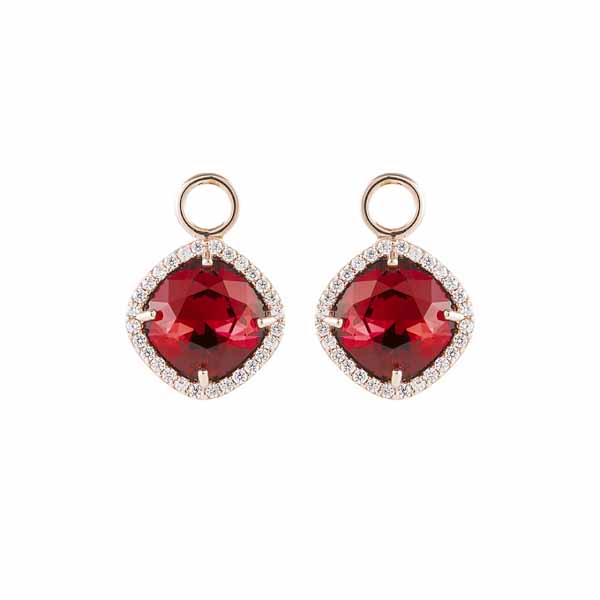 925 Silver earring charms Crystal, Goldp - Hopeakorut - KR711SCG - 1