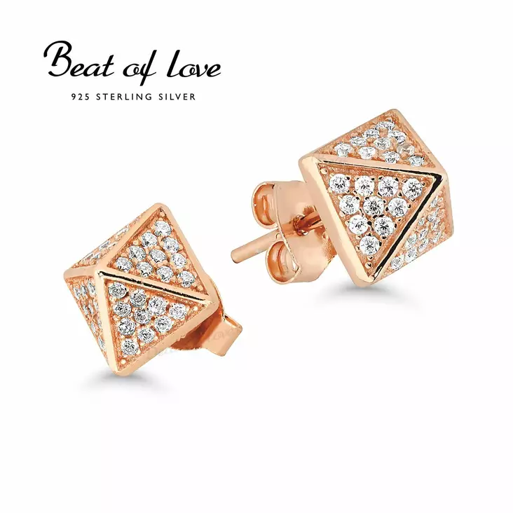 Beat of Love Pyramidi Hopeakorvakorut Rose Gold BOL-E0161ZRG - Hopeakorut - BOL-E0161ZRG - 1