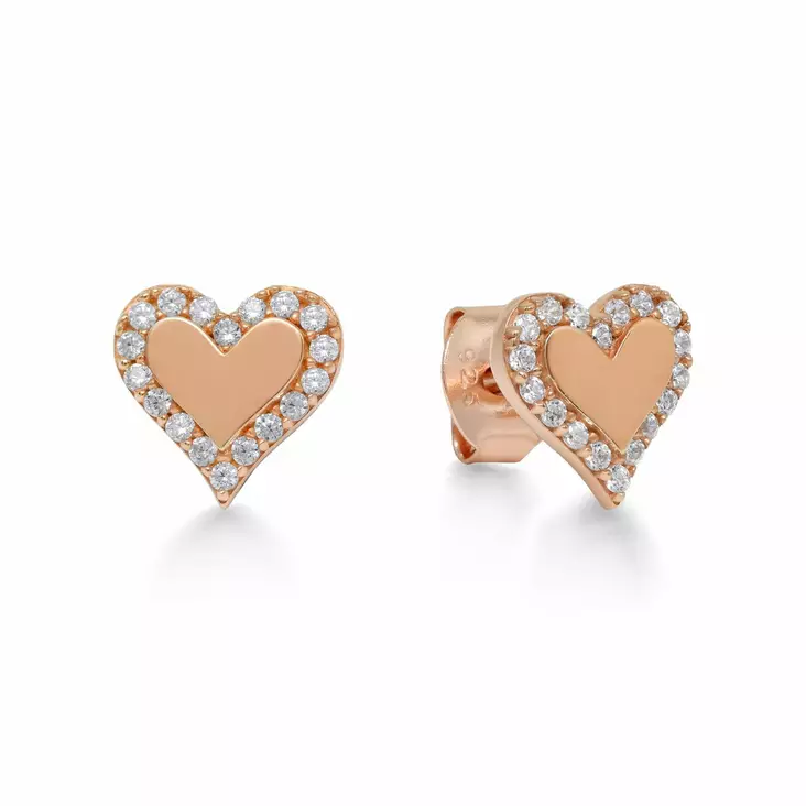 Beat of Love Sydän Rose Gold Hopeakorvakorut BOL-E0779ZRG - Hopeakorut - BOL-E0779ZRG - 1