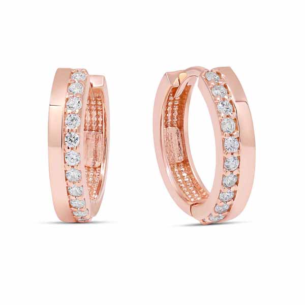 Beat of Love ruusukullatut korvarenkaat BOL-E0116ZRG - Hopeakorut - BOL-E0116ZRG - 1