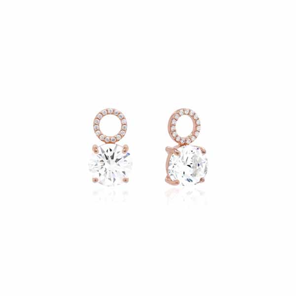 Marmara Sterling ruusukullatut korvakoruhelat kristalleilla KR791CRG - Hopeakorut - KR791CRG - 1