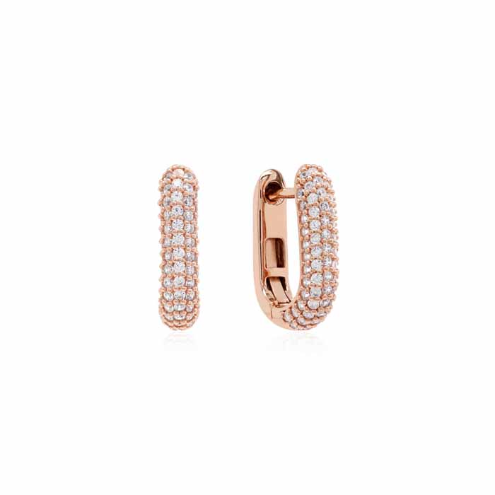 Marmara Sterling ruusukullatut rengaskorvakorut kristallit - Hopeakorut - KR824G - 2