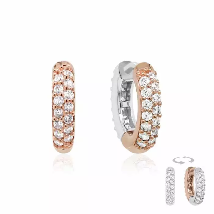 Marmara Sterling ruusukullatut hopeakorvarenkaat, käännettävät - Hopeakorut - KR015RG - 1