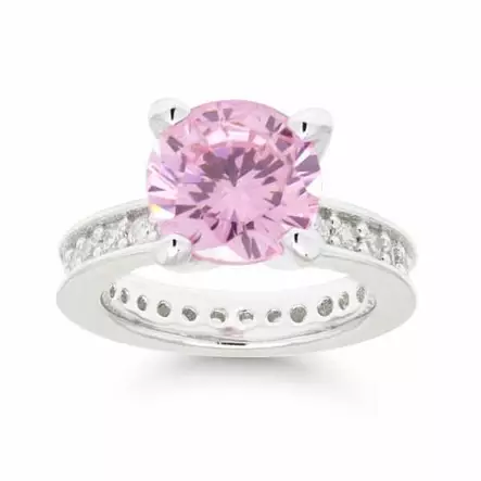 Hopeakastesormus Zirkonit Pinkki BR-2196pink - Kastesormukset - BR-2196PINK - 1