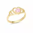 Kultainen kastesormus sydän BR-1292pink - Kultakorut - BR-1292pink - 1