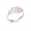 Hopeinen kastesormus sydän SBR-1292pink - Hopeakorut - SBR-1292pink - 1