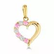 Korutuote Kultainen Sydänriipus Pinkit Zirkonit K-P8496Zpink - Kultakorut - K-P8496Zpink - 1