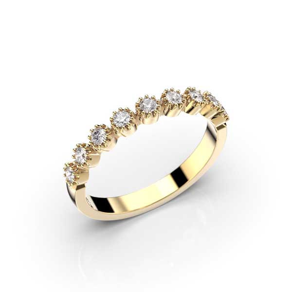 Festive Anna Timanttisormus 0,18 ct keltakulta - Rivitimanttisormukset - 559-018-KK - 1