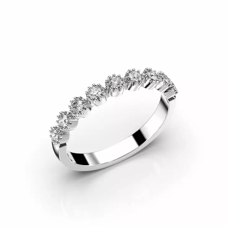 Festive Anna Timanttisormus 0,18 ct valkokulta - Rivitimanttisormukset - 559-018-VK - 1