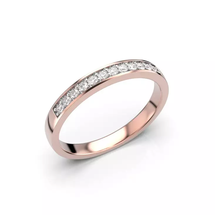 Festive Ariel timanttisormus 0,12 ct punakulta - Rivitimanttisormukset - 405-012-PK - 1