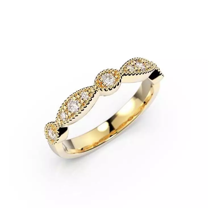 Festive Edith timanttisormus 0,11 ct keltakulta - Rivitimanttisormukset - 531-019-KK - 1
