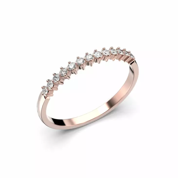 Festive Frida timanttisormus 0,13 ct punakulta - Rivitimanttisormukset - 649-013-PK - 1
