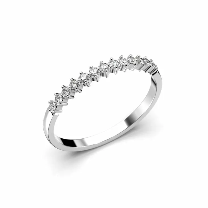 Festive Frida timanttisormus 0,13 ct valkokulta - Rivitimanttisormukset - 649-013-VK - 1