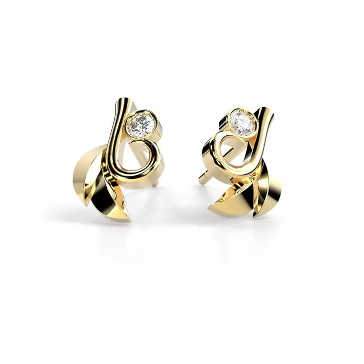 Festive Garden timanttikorvakorut keltakulta 545-006K - Timanttikorut - 14-545-006K-KK - 1