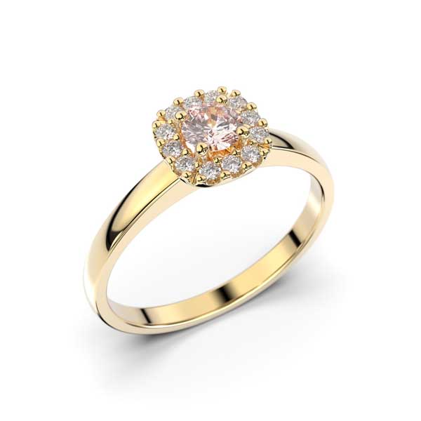 Festive Janette Morganiitti timanttisormus 0,12 ct keltakulta - Halosormukset - 567-030M-KK - 1