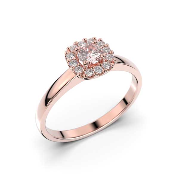 Festive Janette Morganiitti timanttisormus 0,12 ct punakulta - Halosormukset - 567-030M-PK - 1