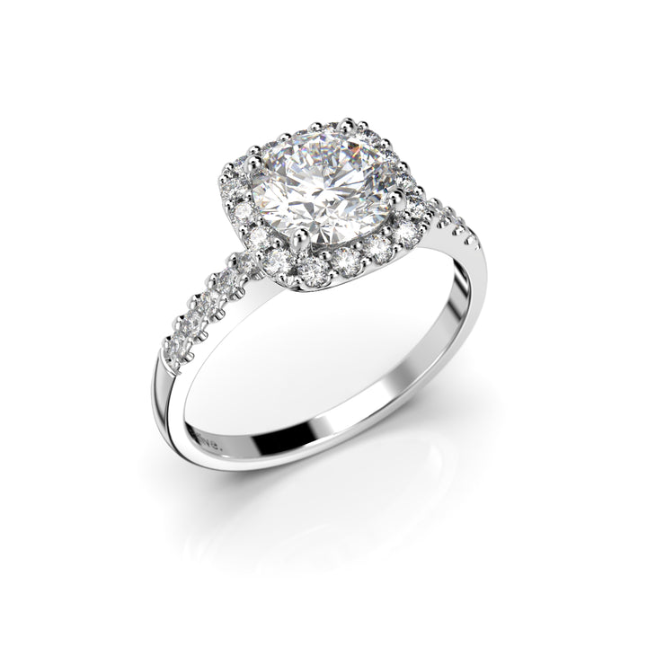 Festive Jennifer Timanttisormus Valkokulta 1,26 ct - Halosormukset - 639-126-VK - 1