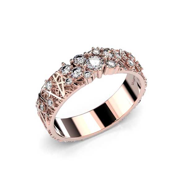 Festive Routa-Rakka timanttisormus 0,33 ct ruusukulta - Muut timanttisormukset - 627-033-PK - 1