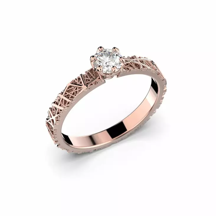 Festive Routa Ikirakka timanttisormus punakulta 0,23 ct - Solitaire sormukset - 628-023-PK - 1
