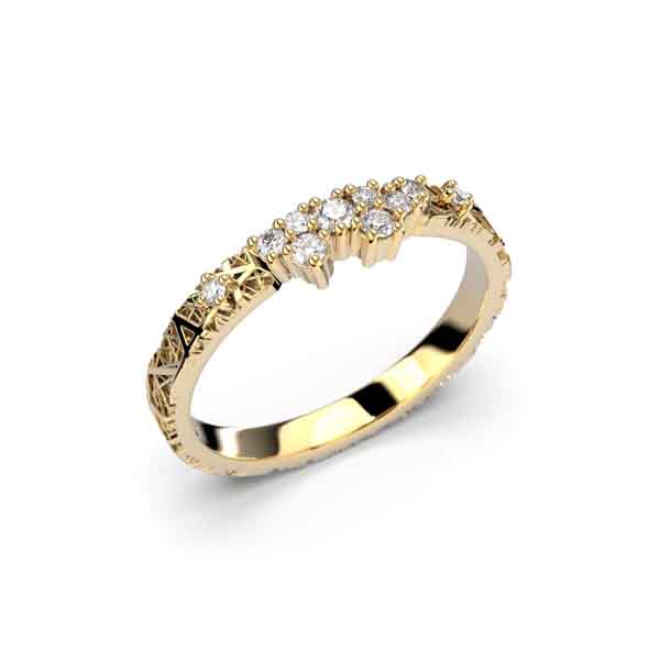 Festive Routa Rakka Sivu keltakultainen timanttisormus - Muut timanttisormukset - 666-015-KK - 1