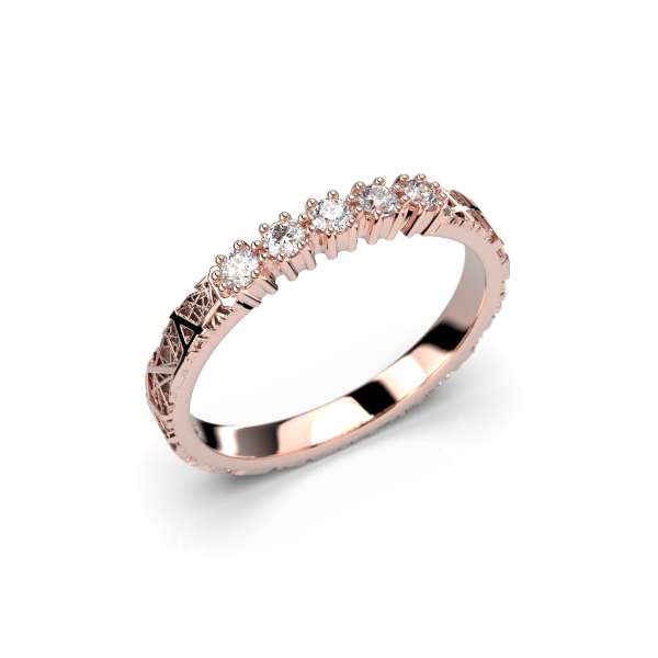 Festive Routa Tieva timanttisormus punakulta 0,15 ct - Rivitimanttisormukset - 664-015-PK - 1