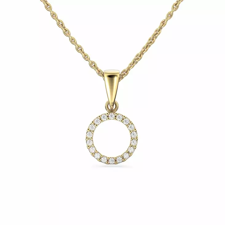 Festive Saturnus timanttiriipus 0,09 ct keltakulta 14K - Timanttikorut - 14-620-009R-KK - 1