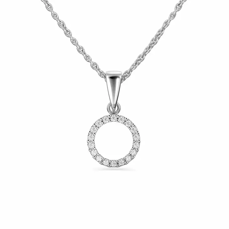 Festive Saturnus timanttiriipus 0,09 ct valkokulta 14K - Timanttikorut - 14-620-009R-VK - 1