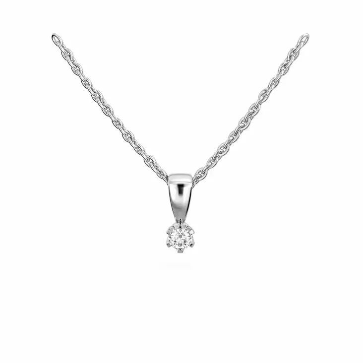 Festive Timanttiriipus Classic 0,05 ct Valkokulta 14K - Timanttikorut - 14-129-005R-VK - 1
