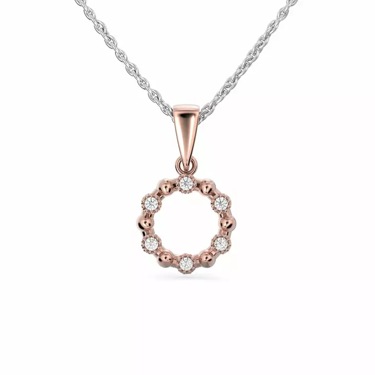 Festive Timanttiriipus Classic 0,06 ct Punakulta 14K - Timanttikorut - 14-618-006R-PK - 1