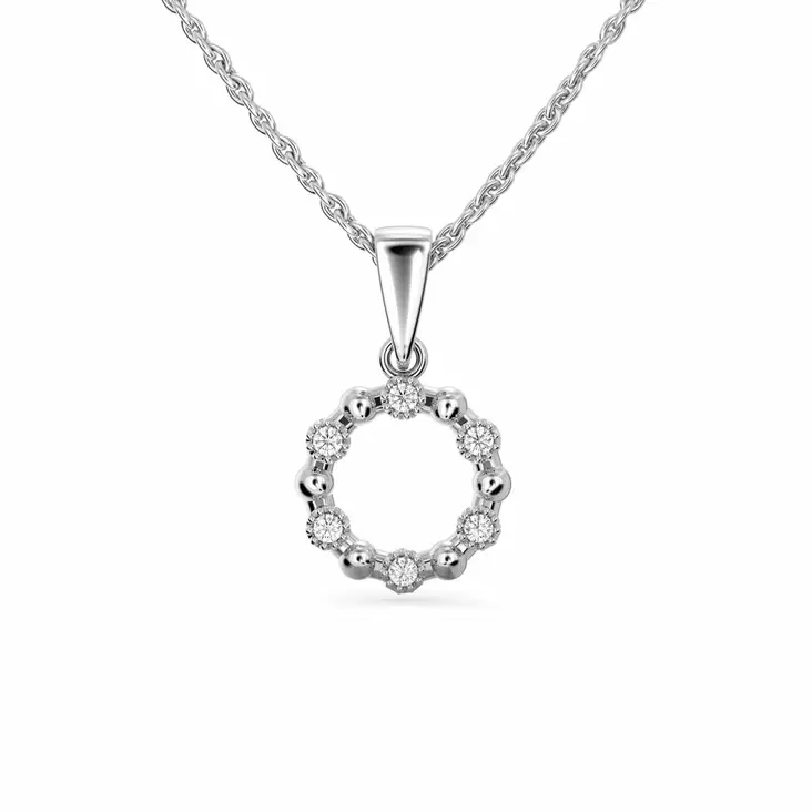 Festive Timanttiriipus Classic 0,06 ct Valkokulta 14K - Timanttikorut - 14-618-006R-VK - 1