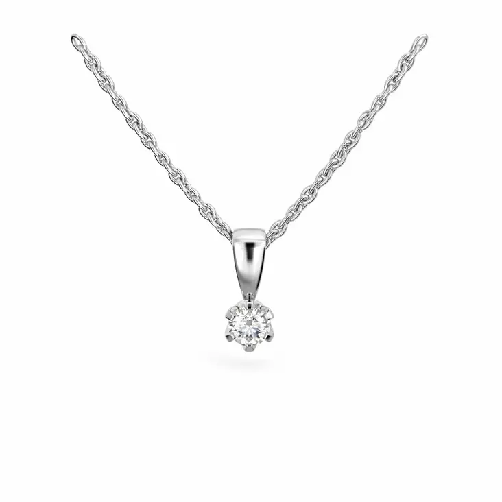 Festive Timanttiriipus Classic 0,10 ct Valkokulta 14K - Timanttikorut - 14-129-010R-VK - 1
