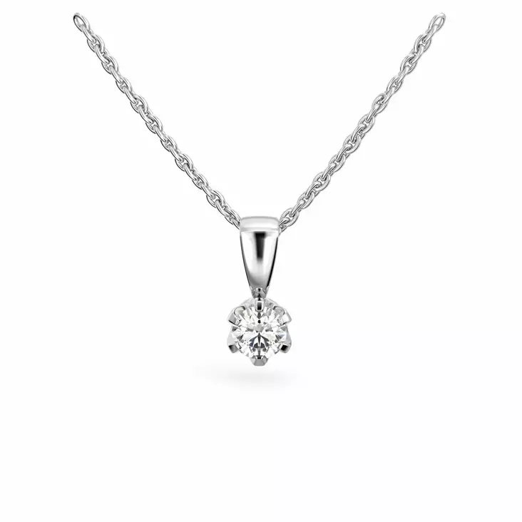 Festive Timanttiriipus Classic 0,20 ct Valkokulta 14K - Timanttikorut - 14-129-020R-VK - 1