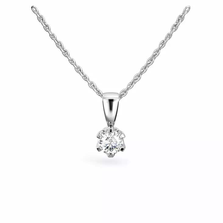 Festive Timanttiriipus Classic 0,25 ct Valkokulta 14K - Timanttikorut - 14-129-025R-VK - 1