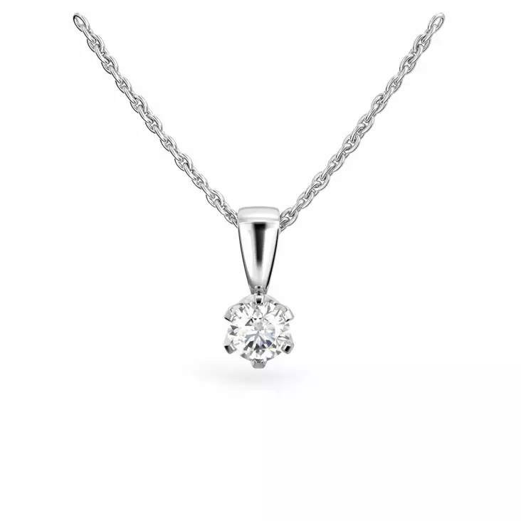Festive Timanttiriipus Classic 0,30 ct Valkokulta 14K - Timanttikorut - 14-129-030R-VK - 1