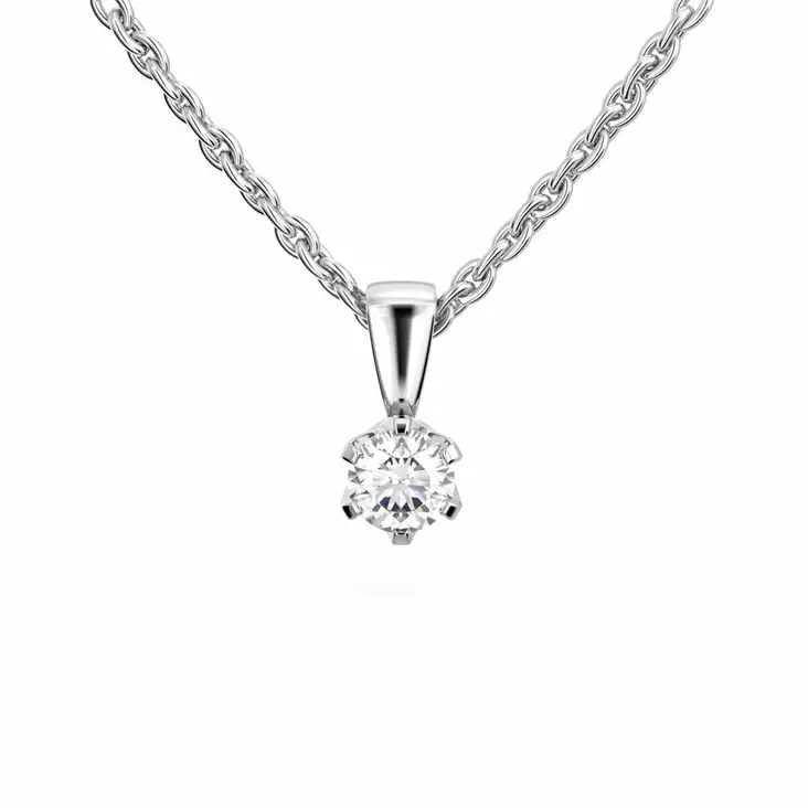 Festive Timanttiriipus Classic 0,40 ct Valkokulta 14K - Timanttikorut - 14-129-040R-VK - 1