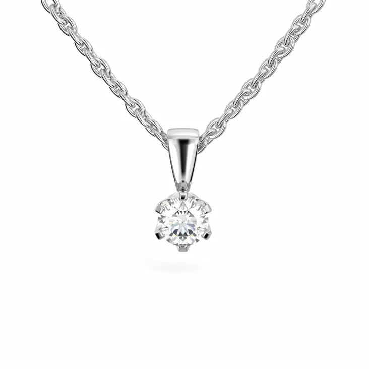 Festive Timanttiriipus Classic 0,45 ct Valkokulta 14K - Timanttikorut - 14-129-045R-VK - 1