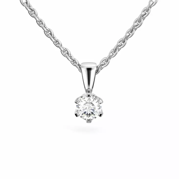 Festive Timanttiriipus Classic 0,50 ct Valkokulta 14K - Timanttikorut - 14-129-050R-VK - 1