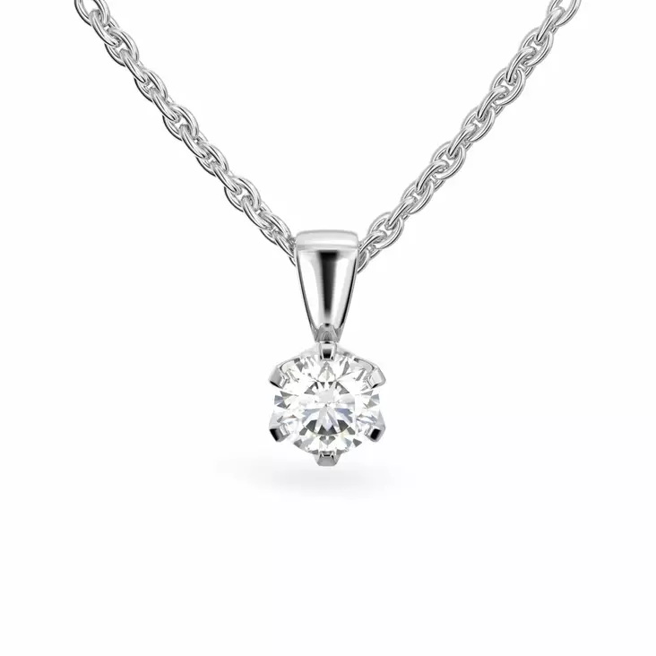 Festive Timanttiriipus Classic 0,70 ct Valkokulta 14K - Timanttikorut - 14-205-070R-VK - 1