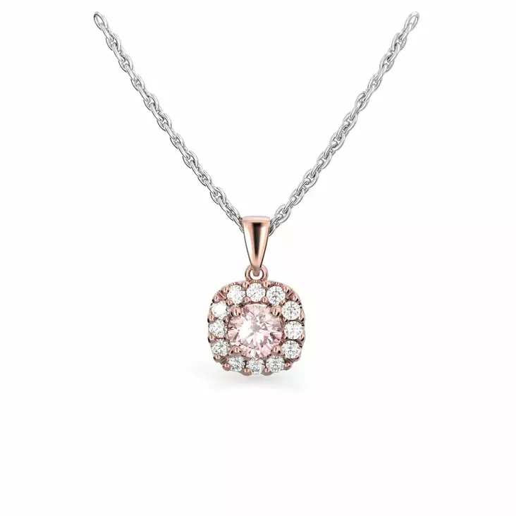 Festive Timanttiriipus Janette 0,12 ct Punakulta 14K - Timanttikorut - 14-567-030MR-PK - 1