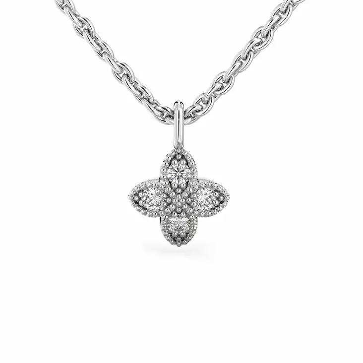 Festive Timanttiriipus Lotus 0,06 ct Valkokulta 14K - Timanttikorut - 14-591-006R-VK - 1