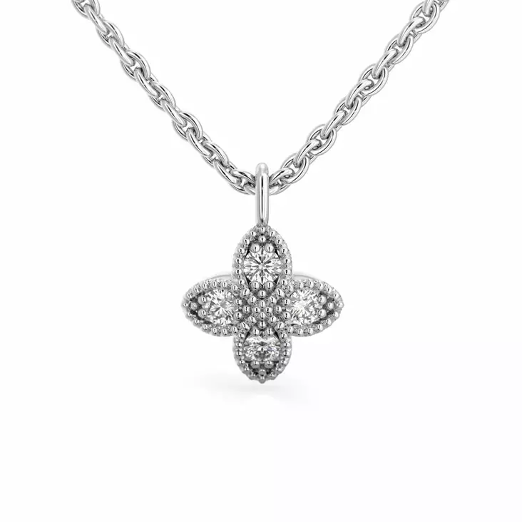 Festive Timanttiriipus Lotus 0,12 ct Valkokulta 14K - Timanttikorut - 14-590-012R-VK - 1