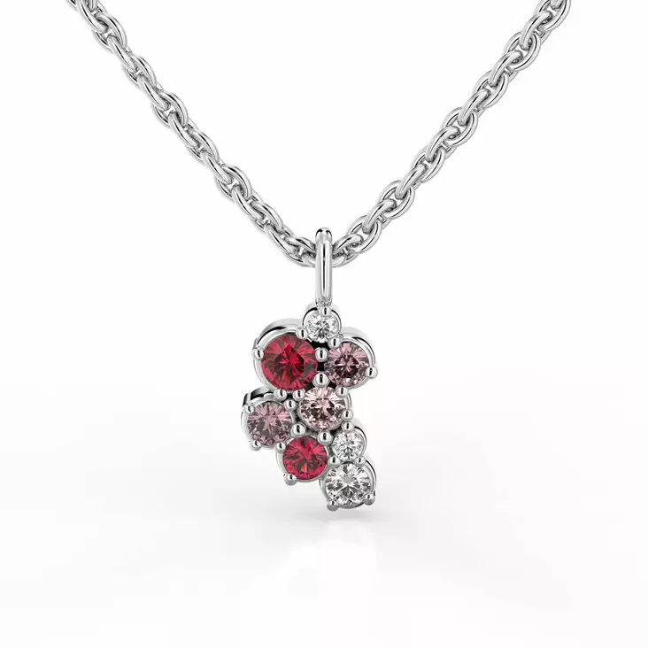 Festive Timanttiriipus Nelly Pink 0,02 ct valkokulta 14K - Timanttikorut - 14-630-022P-VK - 1